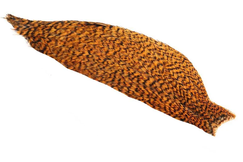 1/2 Wittling Amerikanischer Hahn Cape - Grizzly Garnele Orange