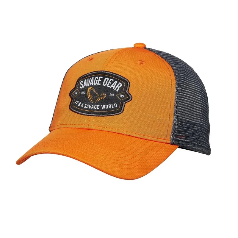 Badge Trucker Cap (Orange)