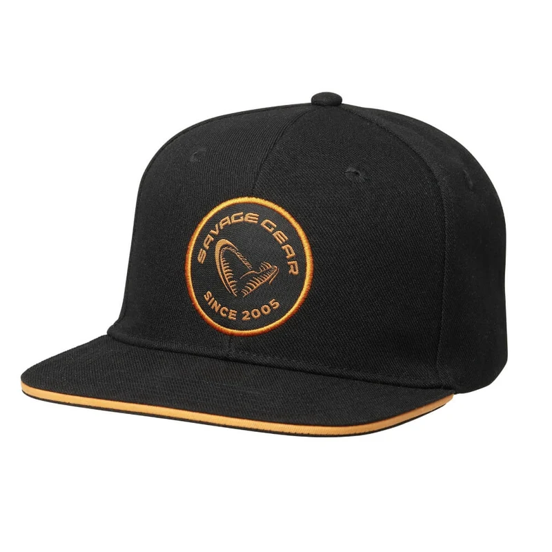 Badge Flatbill Cap (Black/Orange)