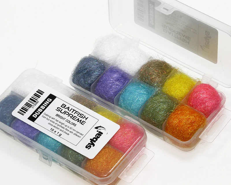Baitfish Supreme Dubbing, Box, leuchtende Farben