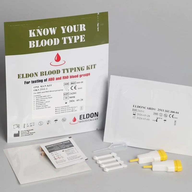 Schnelltest Blutgruppe One Man Kit