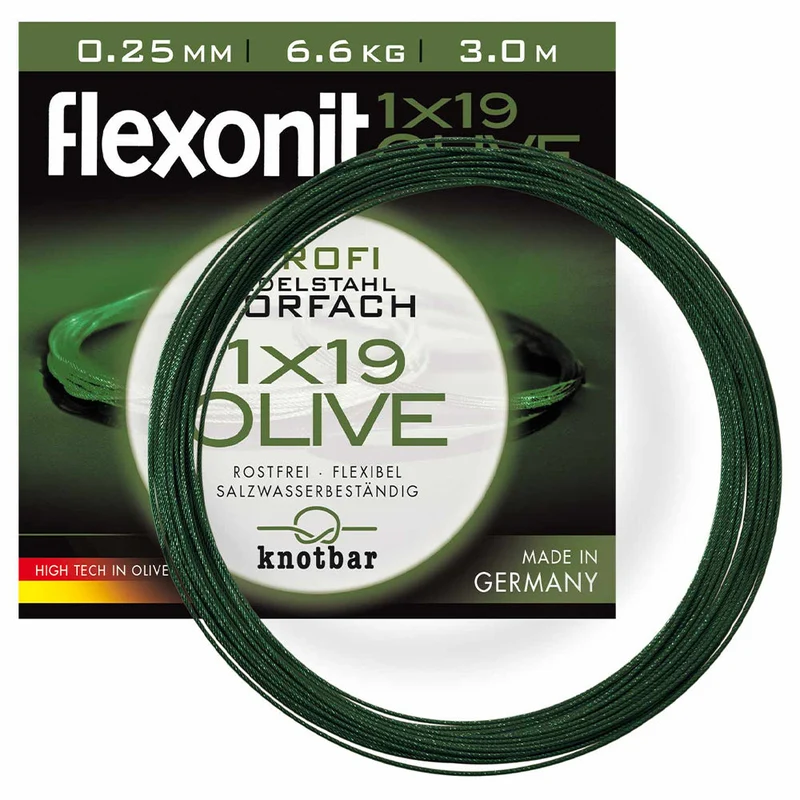 1x19 Stahlvorfach Meterware (Olive) / 3 m