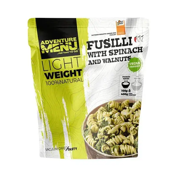 Lightweight Fusilli mit Spinat und Walnüssen