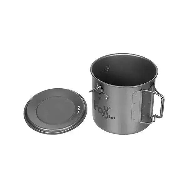 Topf Titan klein 1.1 L mit Deckel und Klappgriffen