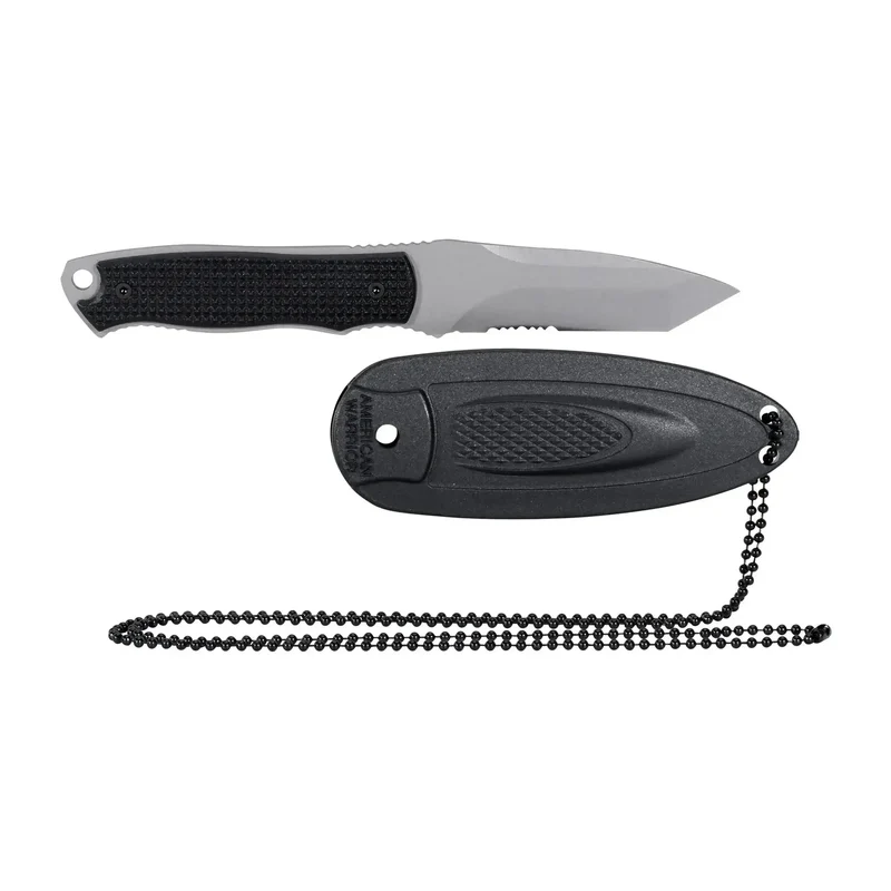 Neck Knife Slim schwarz silberfarben