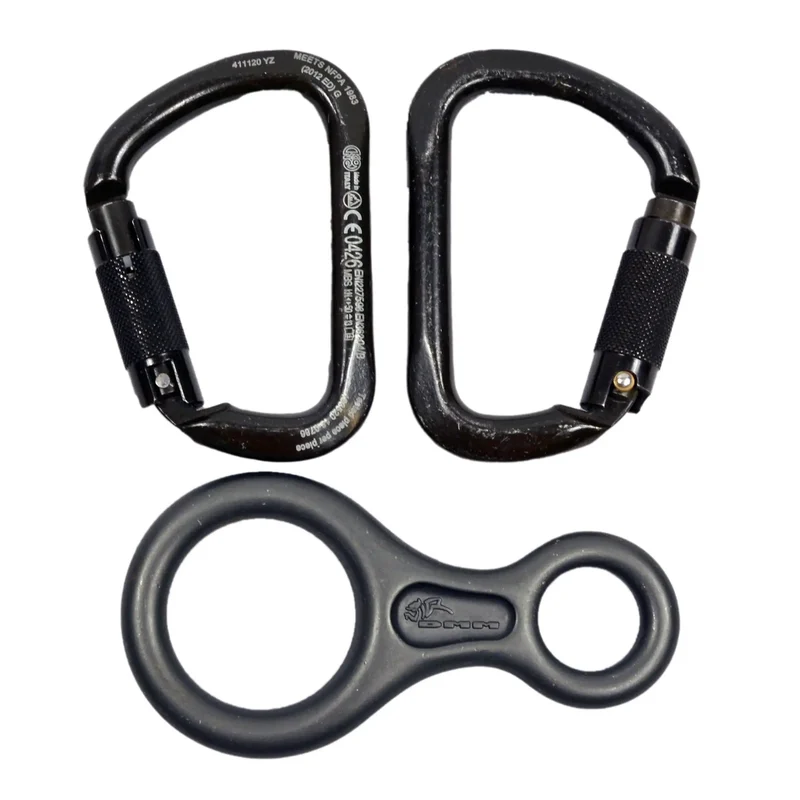 Karabiner und Abseilachter gebraucht