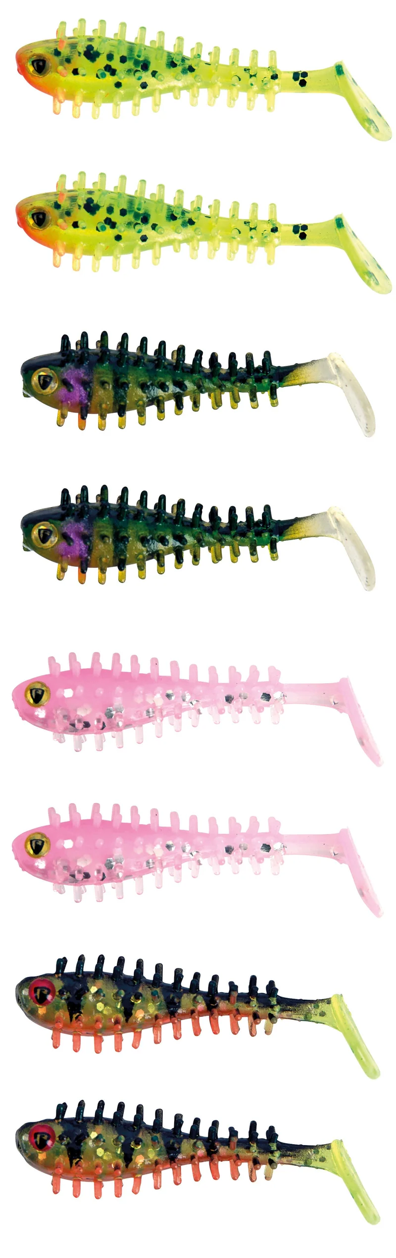 Micro Spikey Fry UV Mixed Colour Pack / 4 cm