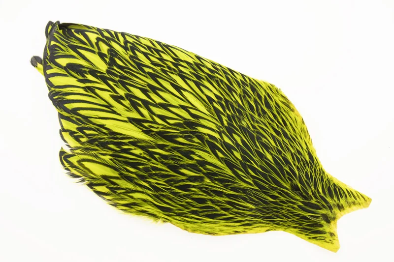Whiting American Hen Cape Black Laced - Fl. Yellow Chartreuse