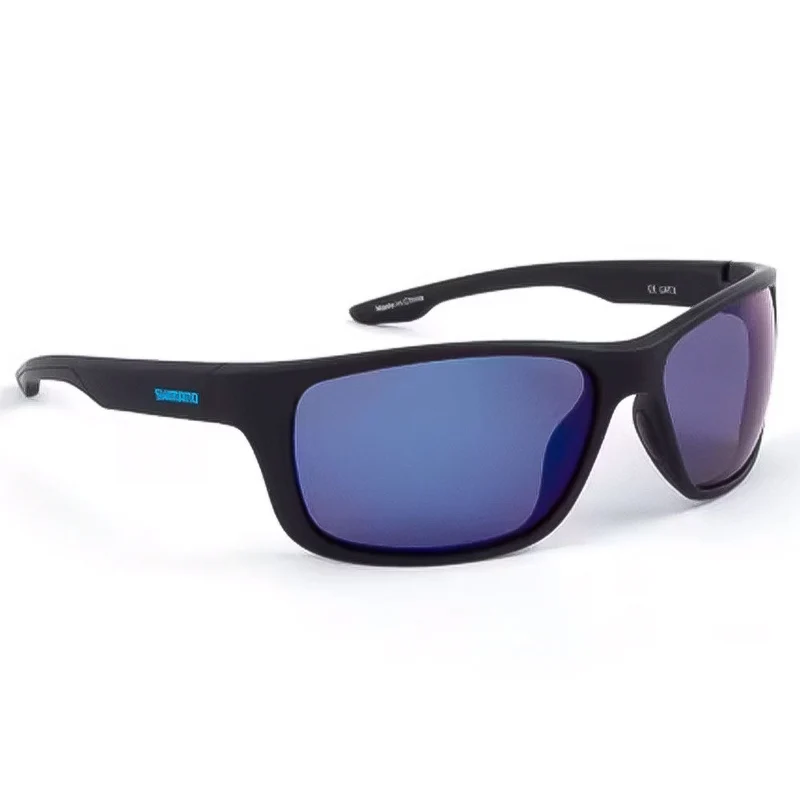 Eyewear Matte Black & Blue Mirror