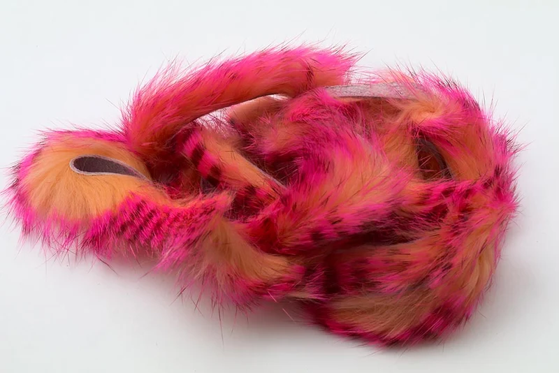 Tigergestreifte Kaninchenstreifen – Pink/Braun über Pfirsich