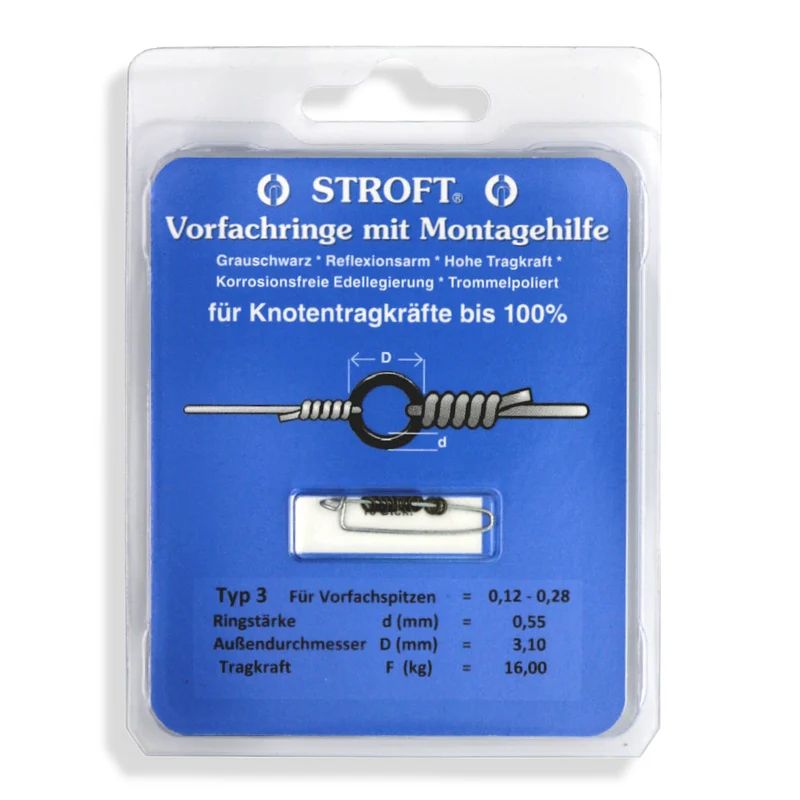Vorfachringe mit Montagehilfe