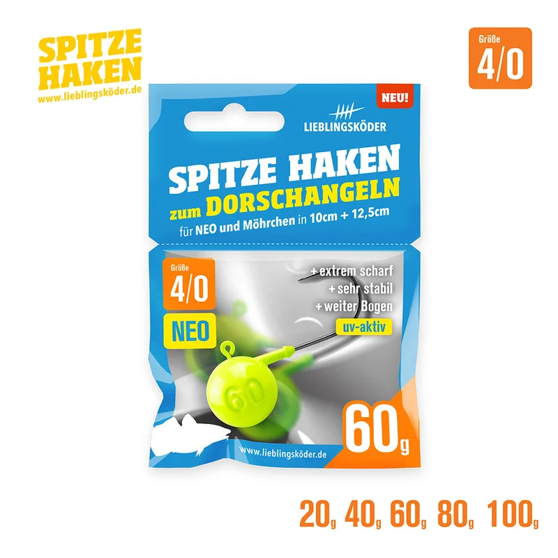 Spitze Haken 4/0 NEO / Dorschangeln
