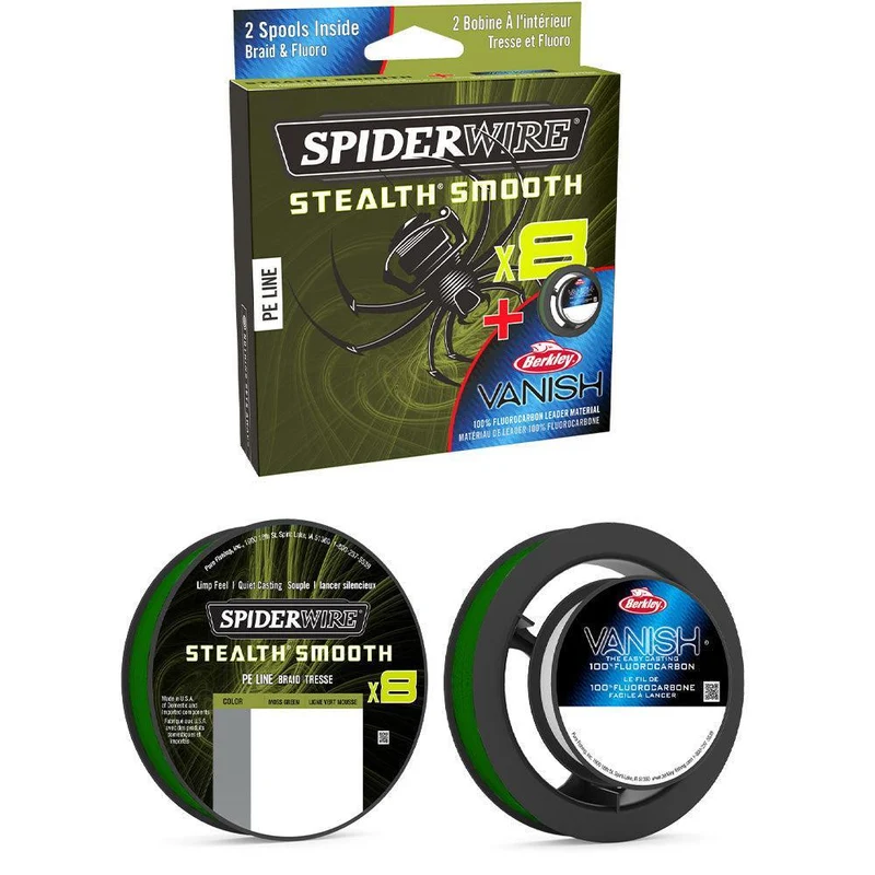 Spiderwire Stealth Smooth 8 fach geflochtene Schnur | Berkley Vanish Fluorocarbon Vorfach