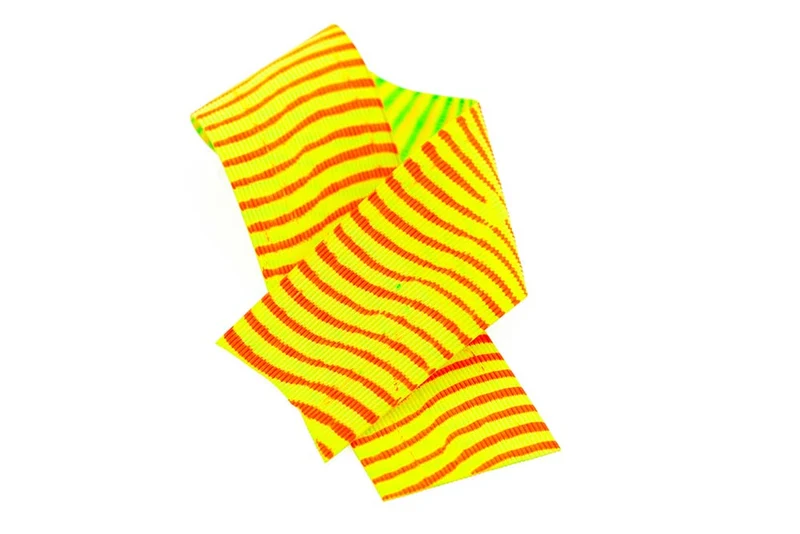Gestreifte runde Gummibeine – Orange/Gelb/Chartreuse