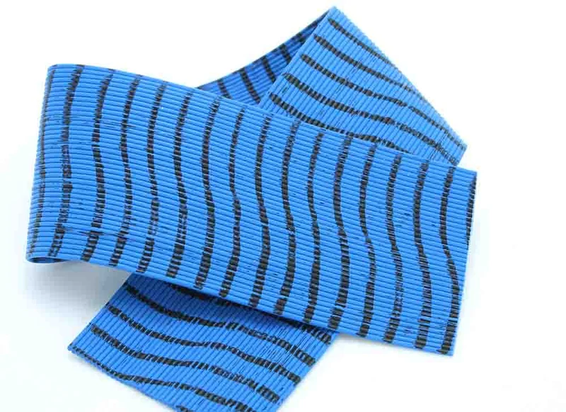 Runde, gestreifte Gummibeine – Blau/Schwarz