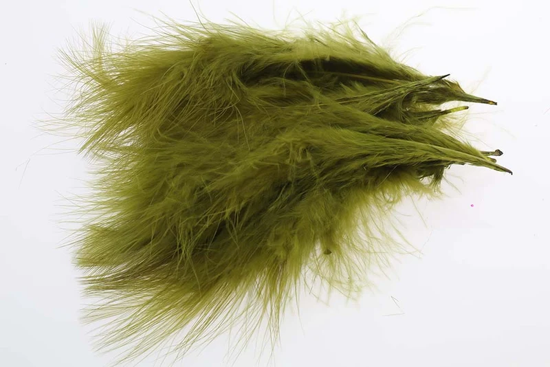 Ausgewählte Marabufedern - Olive