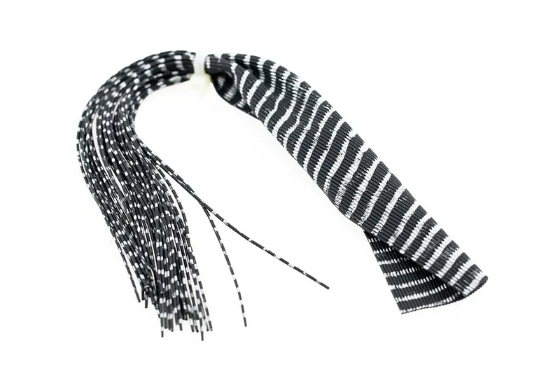 Runde, gestreifte Gummibeine – Schwarz/Silber