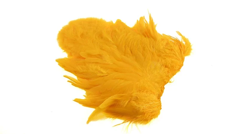 Whiting Rooster Softhackle W Chickabou SH/C Weiß gefärbt Goldgelb
