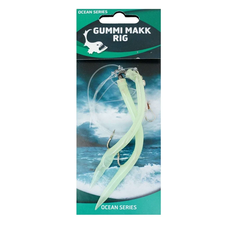 Eurocatch Gummi Makk Rig 2 Haken – Grün Leuchtend 5/0