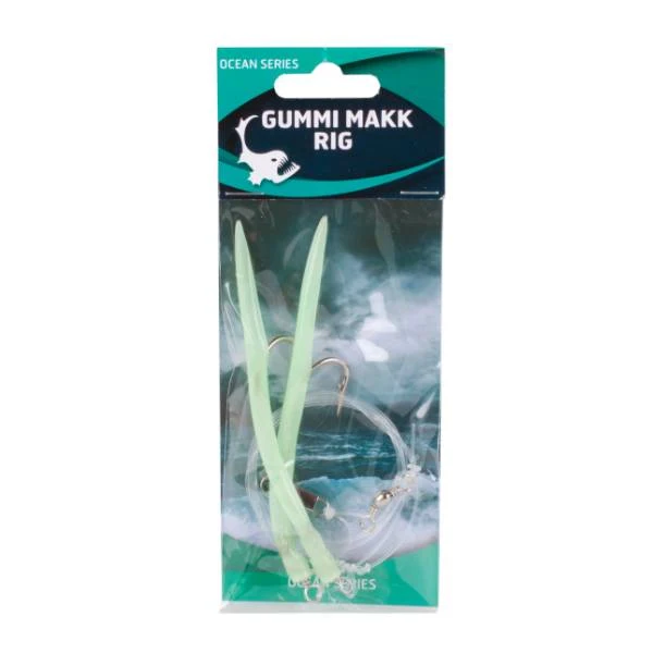 Eurocatch Gummi Makk Rig 2 Haken – Grün Leuchtend 5/0