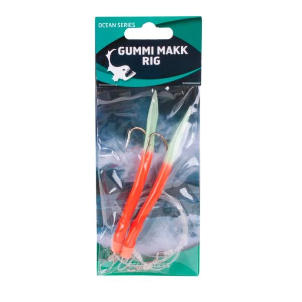Eurocatch Gummi Makk Rig 2 Haken – Grün Leuchtend 5/0