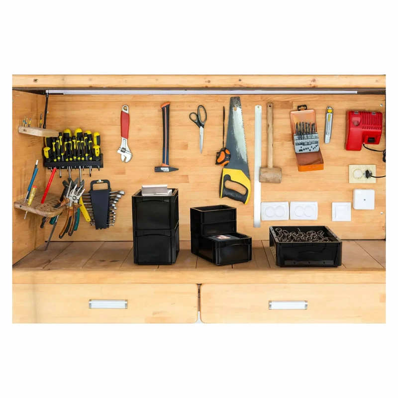 Euronormbox Vollwand 60 x 40 x 22 cm schwarz