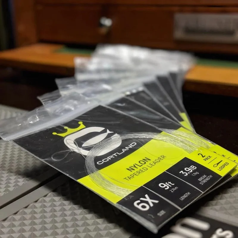 Cortland Nylon-Vorfach, konisch, 2er-Pack, transparent, 2,74 m (9 Fuß), mit Schlaufe