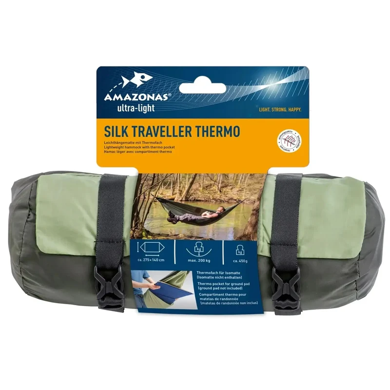 Hängematte Silk Traveller Thermo grün oliv