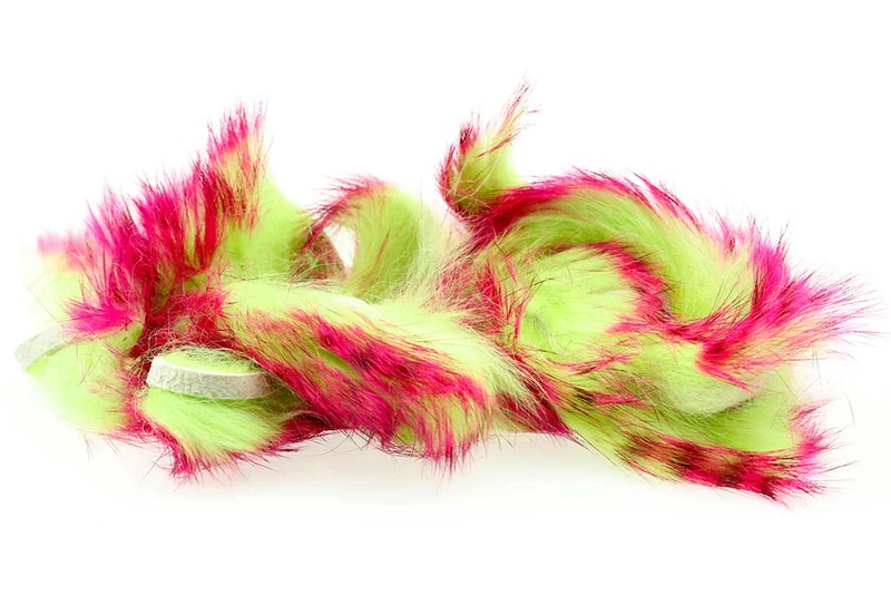Tigerstreifen-Kaninchen – Pink/Braun über Chartreuse