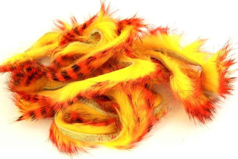 Tigerstreifen-Kaninchenmuster – Orange/Schwarz über Fl. Gelb Chartreuse