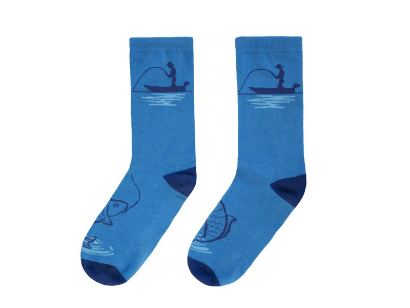 Delphin Fishing Socken Gr. 41-46 | Komfortable Baumwoll-Socken für Angler
