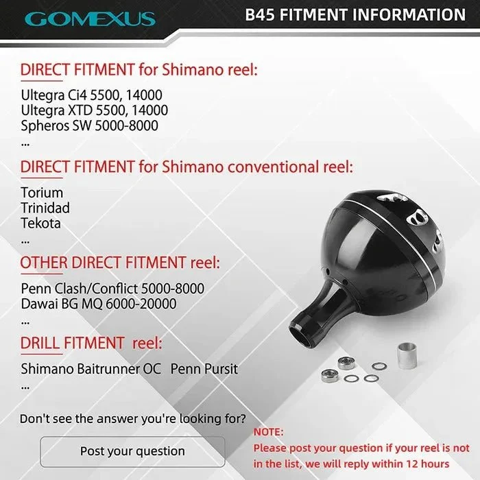 Gomexus Aluminum Reel Power Knob 45-47 mm | Typ B