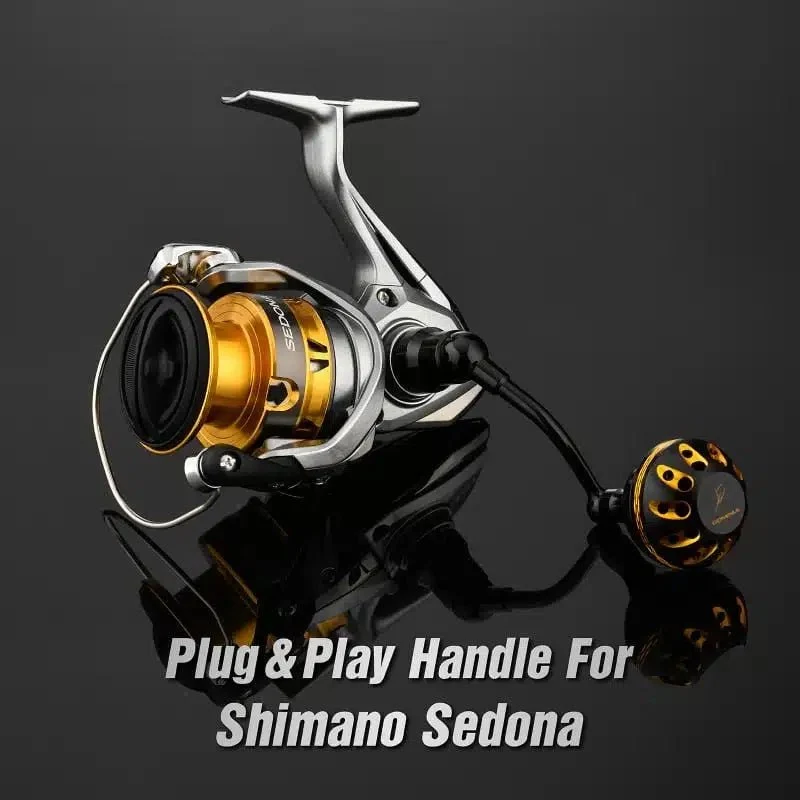Gomexus Aluminium Handle 57 mm mit 35 mm Power Knob für Shimano Spinnrollen | Lock-Type Kurbelarm Upgrade