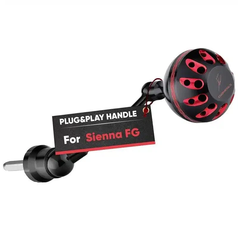 Gomexus Aluminium Handle 57 mm mit 35 mm Power Knob für Shimano Spinnrollen | Lock-Type Kurbelarm Upgrade