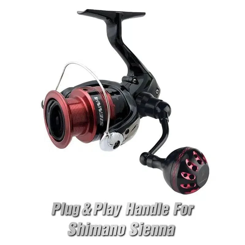 Gomexus Aluminium Handle 57 mm mit 35 mm Power Knob für Shimano Spinnrollen | Lock-Type Kurbelarm Upgrade