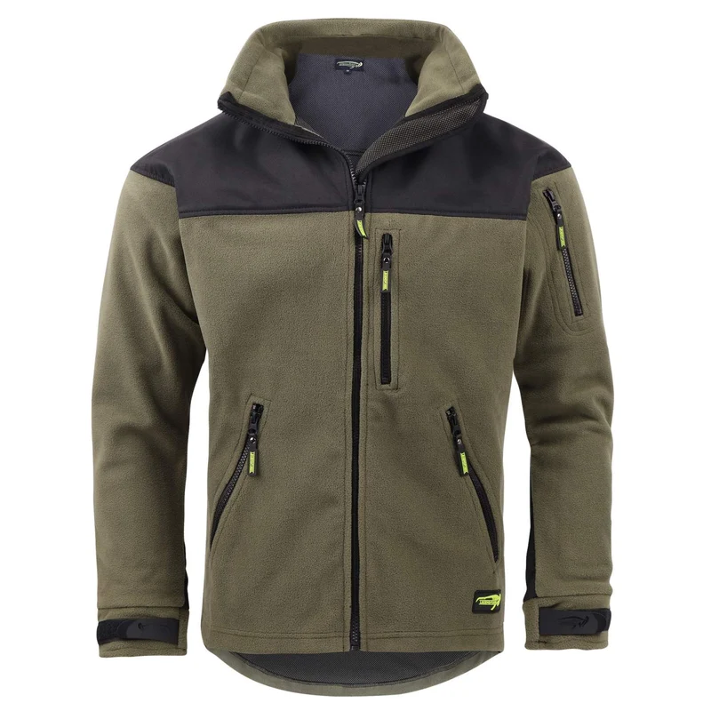 Legendfossil Fleecejacke Kalmar - Wasserabweisend - Anti-Pilling - Oliv Schwarz