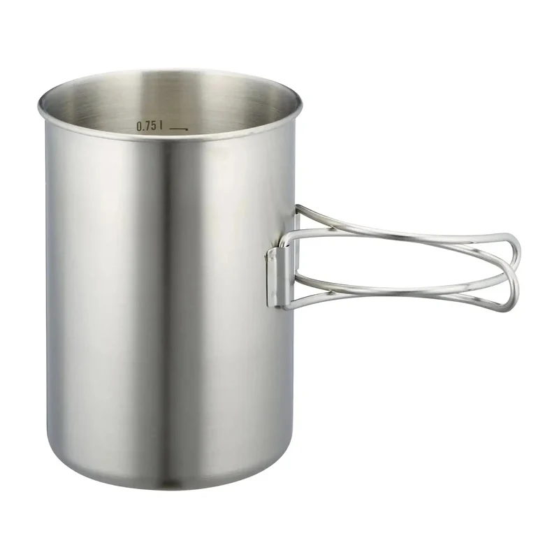 Becher mit Griff 850 ml silberfarben