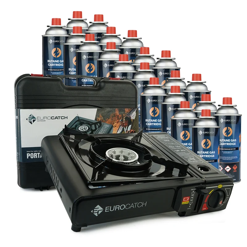 Eurocatch Outdoor Gaskocher + Gaskartuschen
