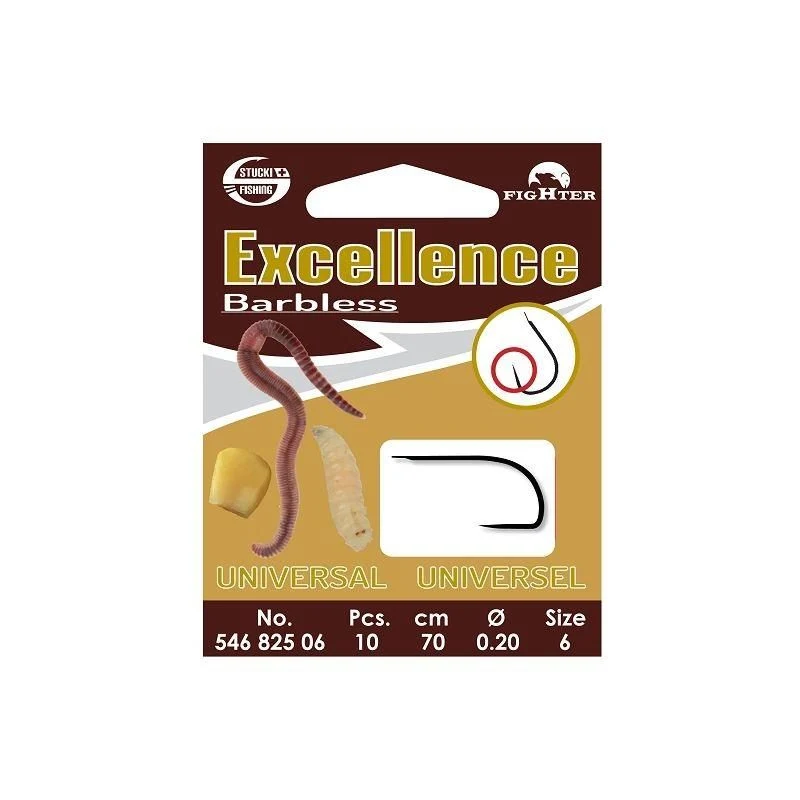 Excellence Barbless Universal o.W. geknüpft, 10er Pack