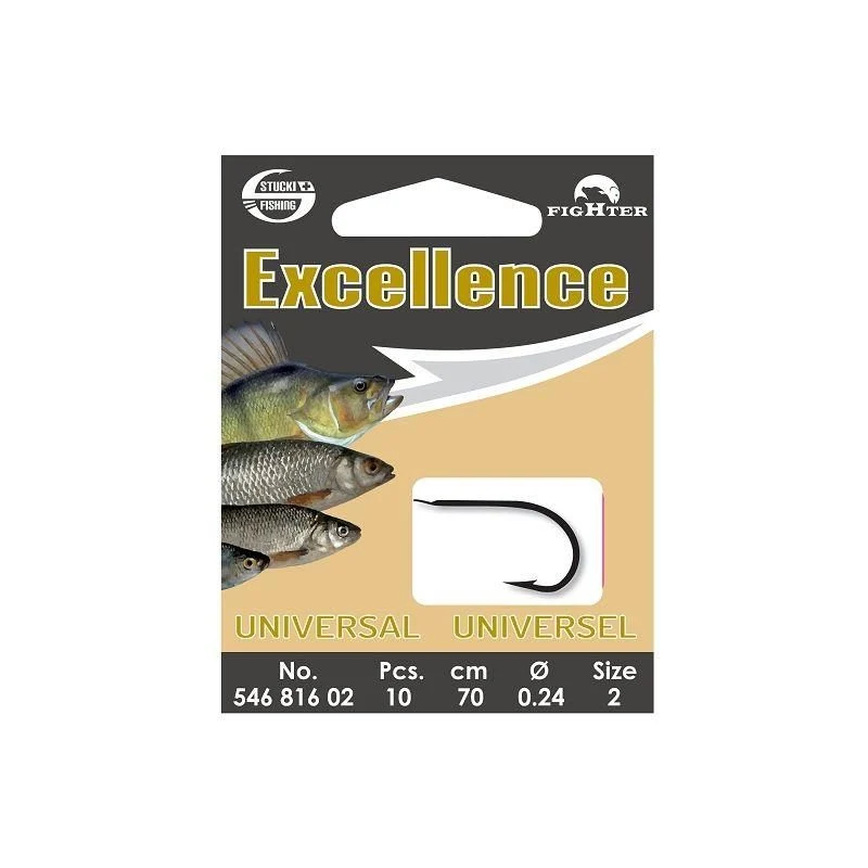 Excellence Universal Fischerhaken montiert, 10er Pack