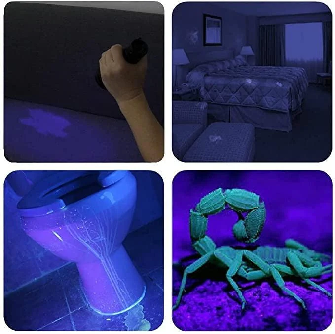 Aluminium 9 LED UV Schwarzlicht Leuchte 5er SET - Outdoor Taschenlampe Prüflampe