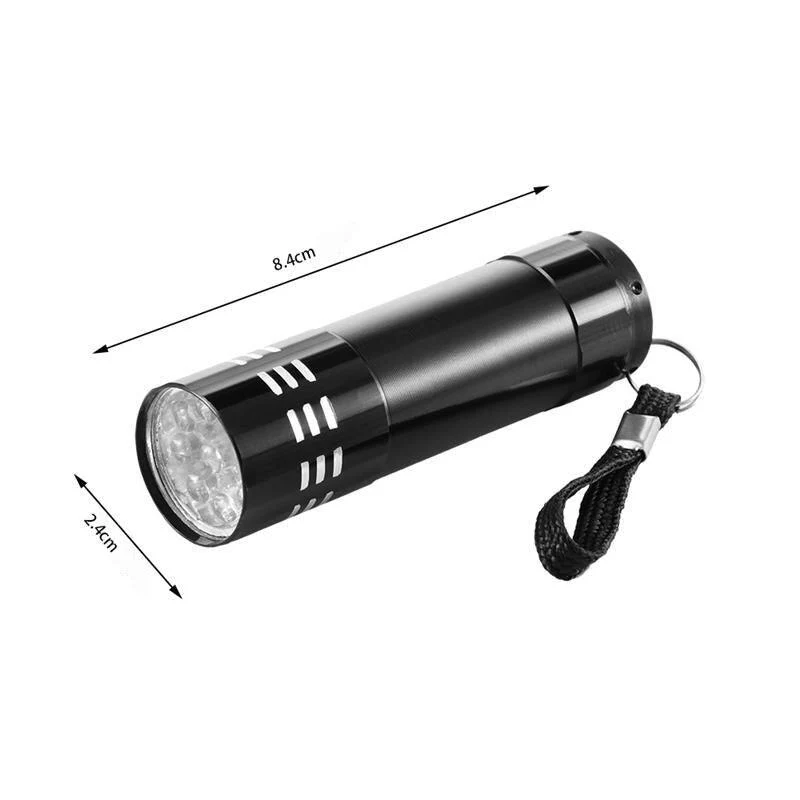 Aluminium 9 LED UV Schwarzlicht Leuchte 5er SET - Outdoor Taschenlampe Prüflampe