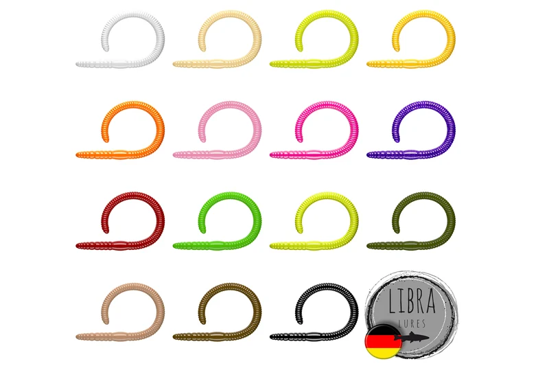 LIBRA LURES FLEX WORM Forellen Gummiköder Auftreibend mit Aroma