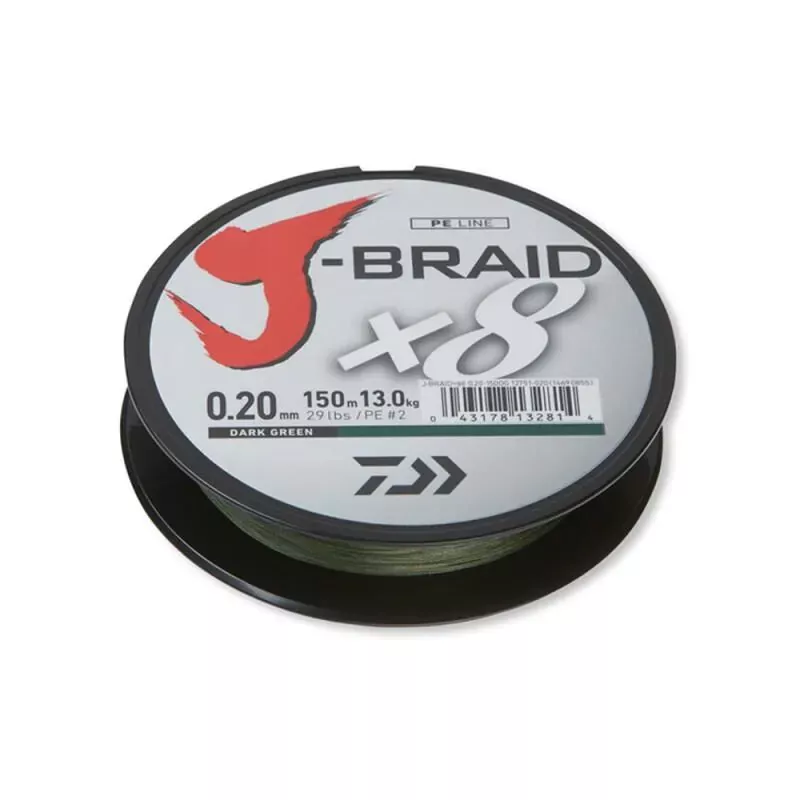 Daiwa J-Braid X8 300m Dunkelgrün – 8-fach geflochtene Japan-Schnur