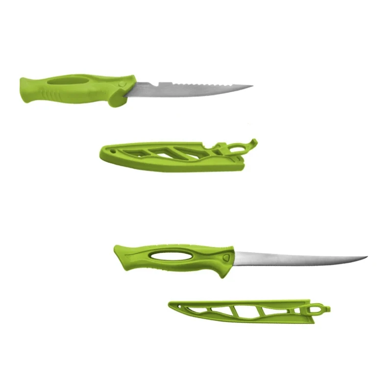 Outdoor Angelmesser und Filetiermesser mit Klick-Holster, rostfrei