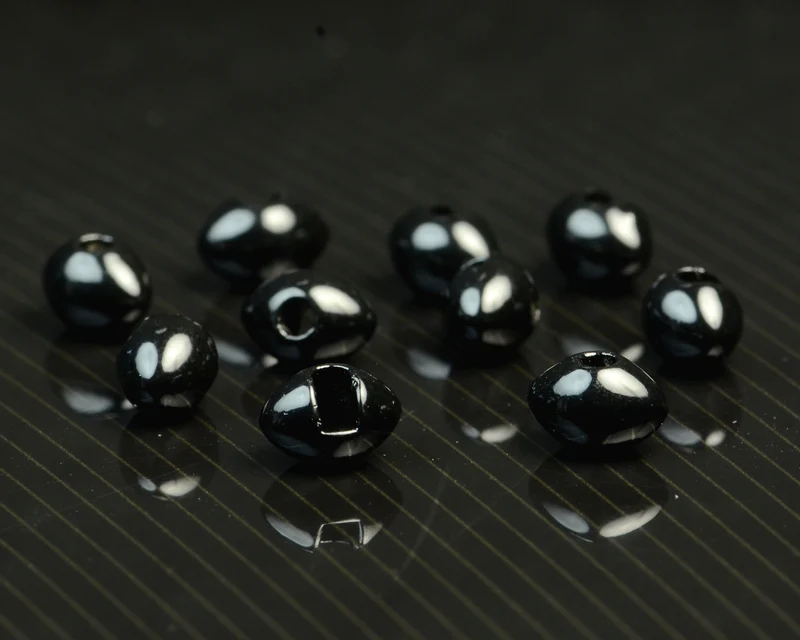 Spawn Schlitz-Wolfram-Fußballperlen – 7,5 mm – Schwarz