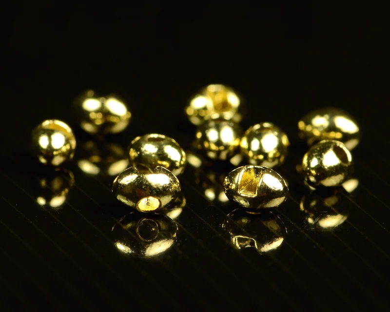 Spawn Schlitz-Wolfram-Fußballperlen - 7,5 mm - Gold