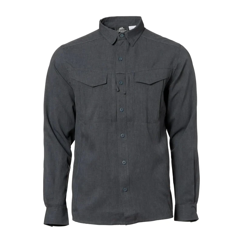 Hemd Defender MK2 Gentleman Shirt melange black grey