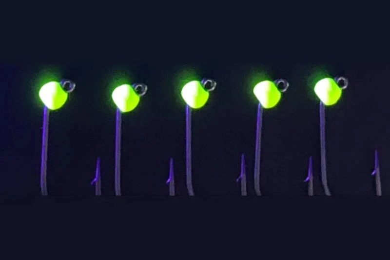 SE-HOOKS Haken ohne Widerhaken und Tungstenperle in Fluo Gelb
