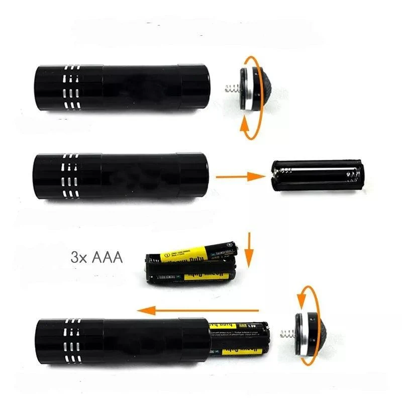 Aluminium 9 LED UV Schwarzlicht Leuchte - Outdoor Taschenlampe